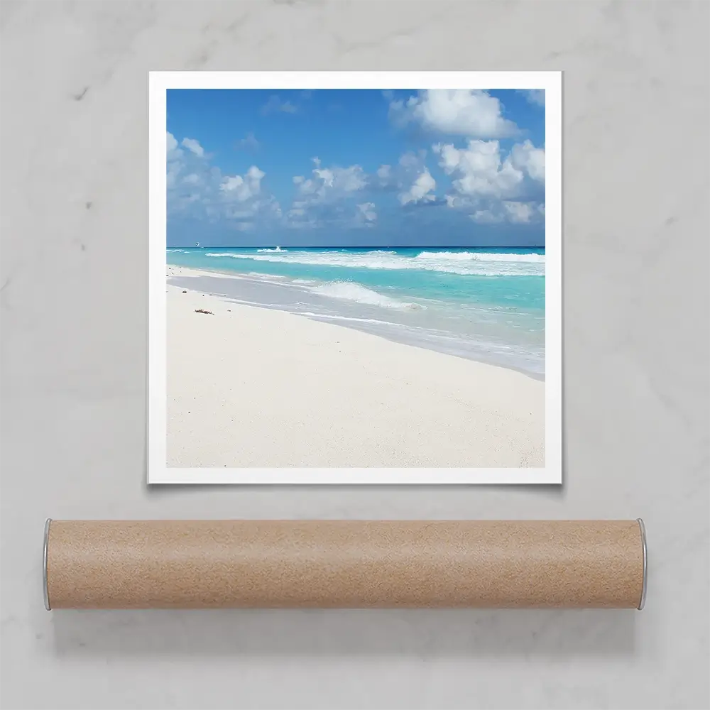 Beautiful Beach Scene Square Art Print Beautiful Beach Scene Square Art Print wall art product Ligia Aguilar / Shutterstock