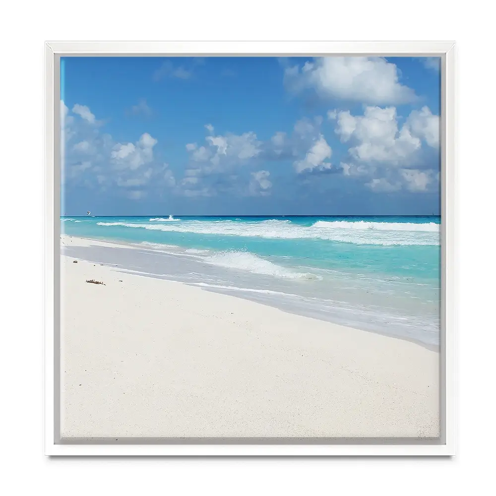Beautiful Beach Scene Square Canvas Print Beautiful Beach Scene Square Canvas Print wall art product Ligia Aguilar / Shutterstock