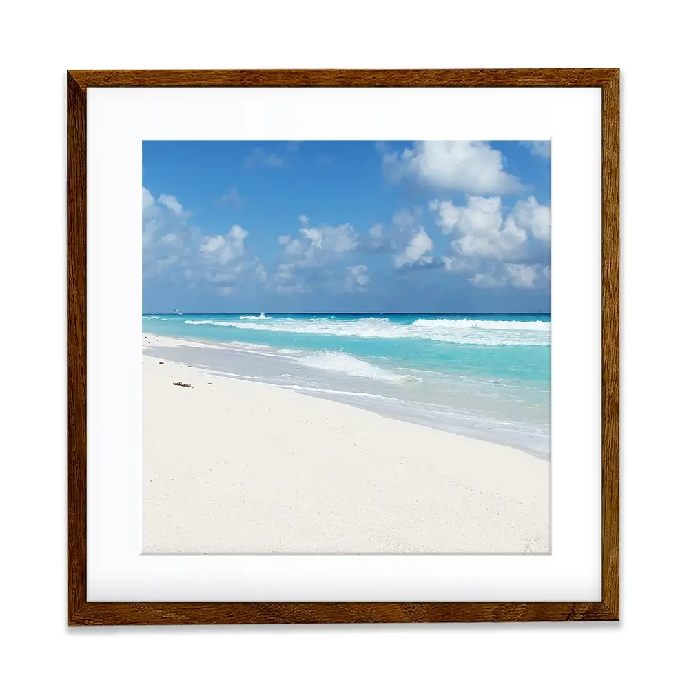 Beautiful Beach Scene Square Framed Art Print Beautiful Beach Scene Square Framed Art Print wall art product Ligia Aguilar / Shutterstock