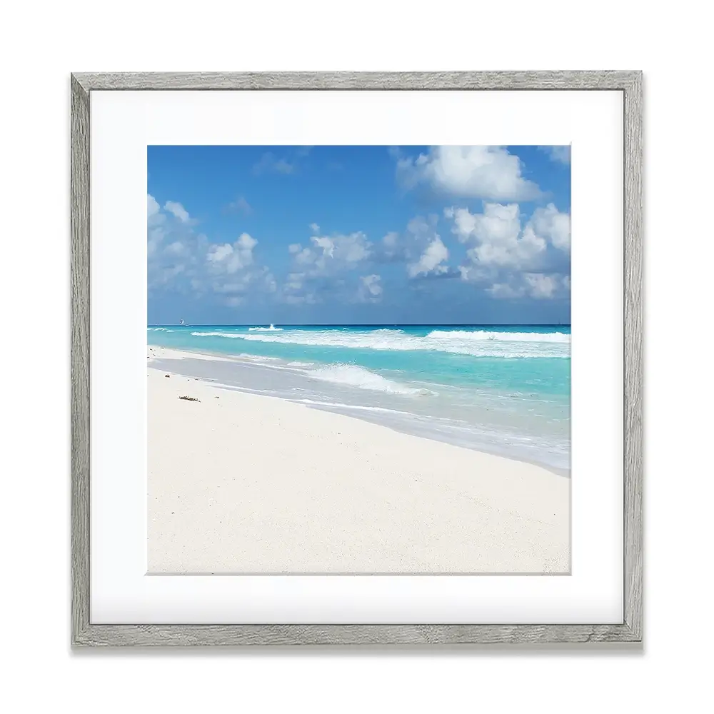 Beautiful Beach Scene Square Framed Art Print Beautiful Beach Scene Square Framed Art Print wall art product Ligia Aguilar / Shutterstock