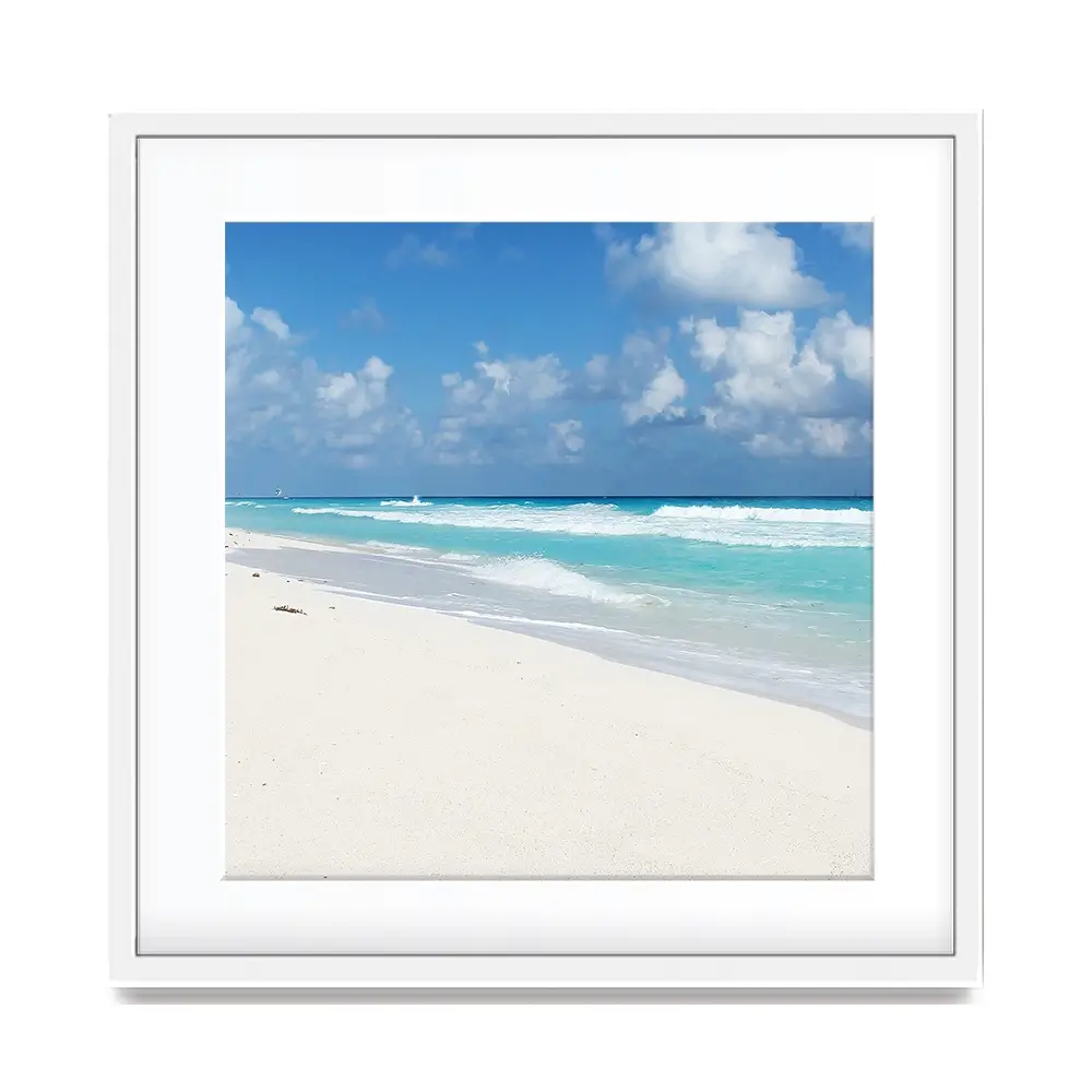 Beautiful Beach Scene Square Framed Art Print Beautiful Beach Scene Square Framed Art Print wall art product Ligia Aguilar / Shutterstock
