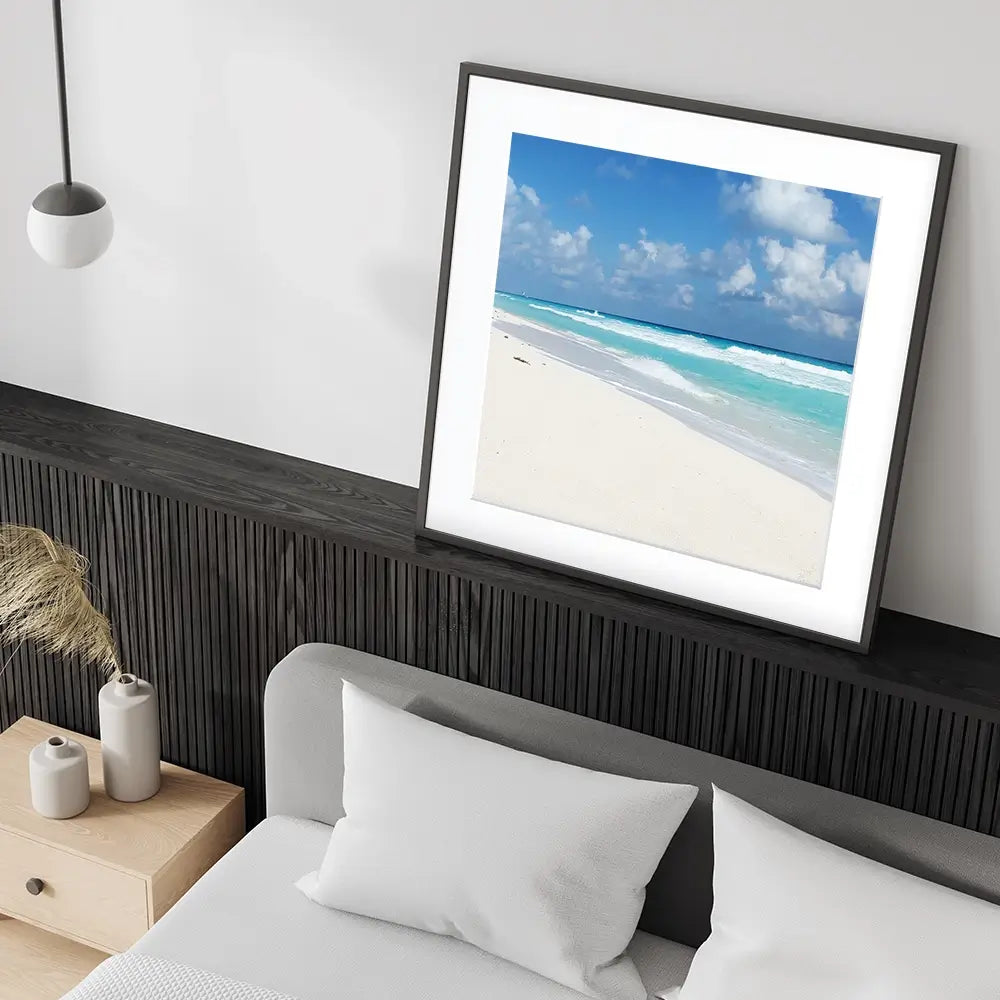 Beautiful Beach Scene Square Framed Art Print Beautiful Beach Scene Square Framed Art Print wall art product Ligia Aguilar / Shutterstock