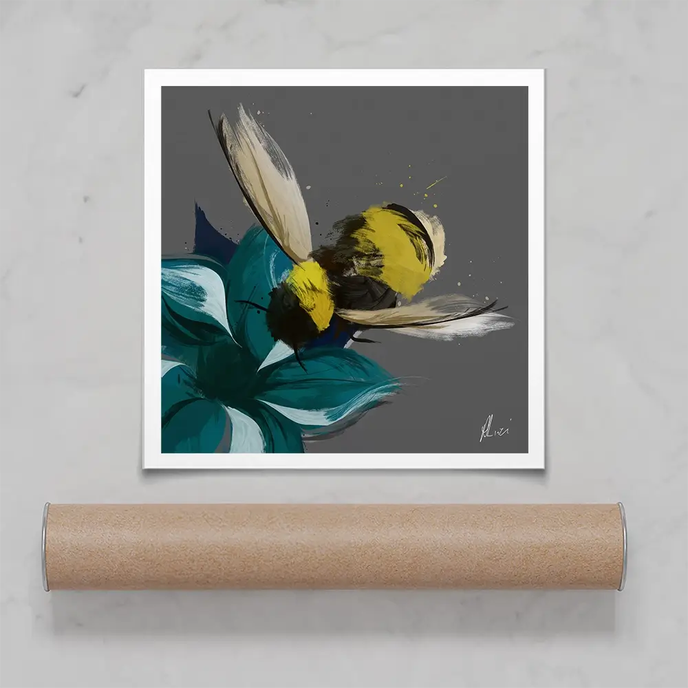 Bee In Flight Square Art Print Bee In Flight Square Art Print wall art product Aimee Linzi