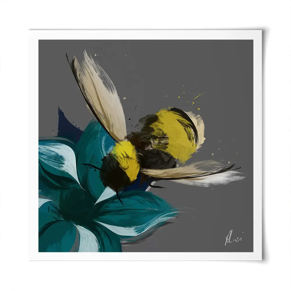 Bee In Flight Square Art Print Bee In Flight Square Art Print wall art product Aimee Linzi