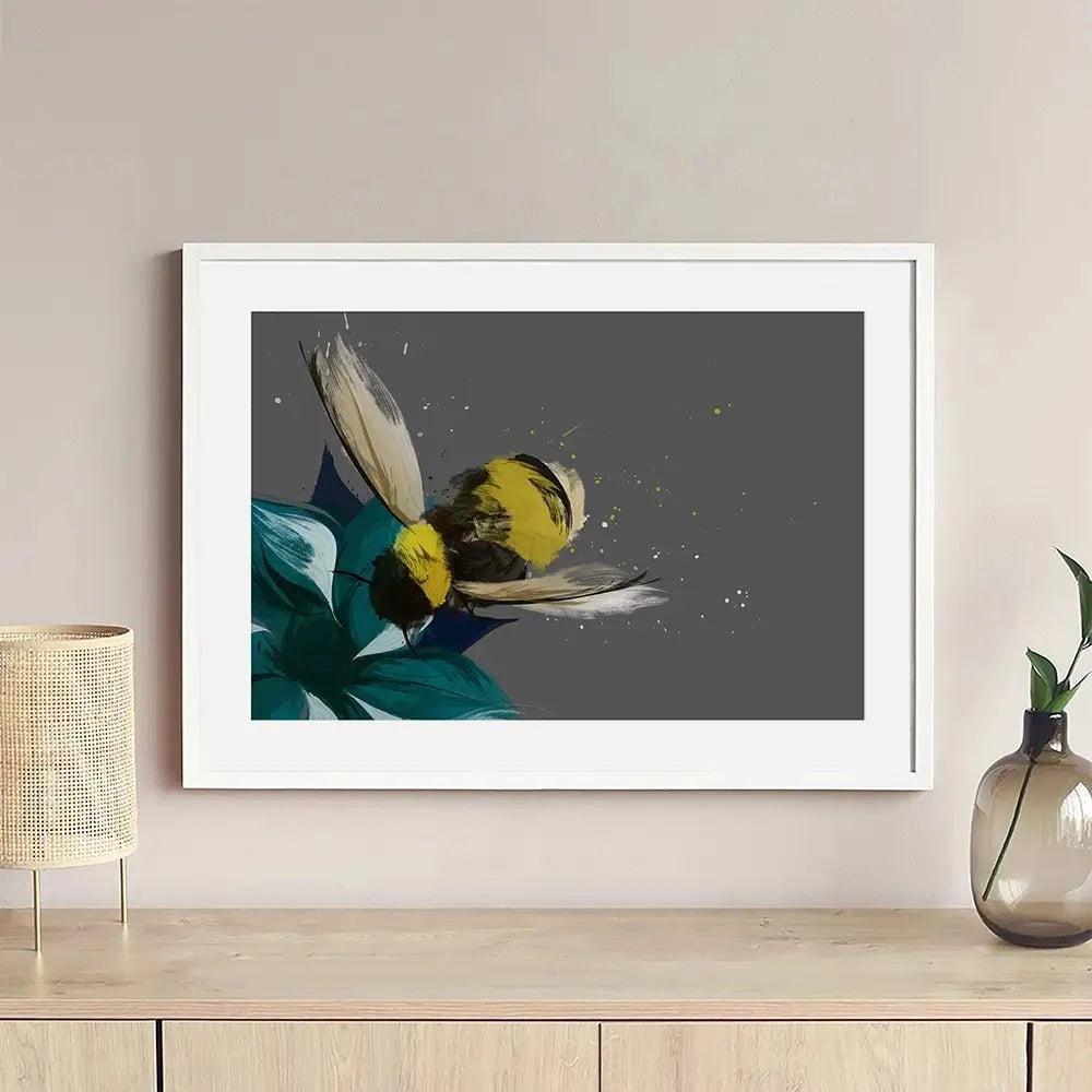 Bee On A Flower Framed Art Print Bee On A Flower Framed Art Print wall art product Aimee Linzi
