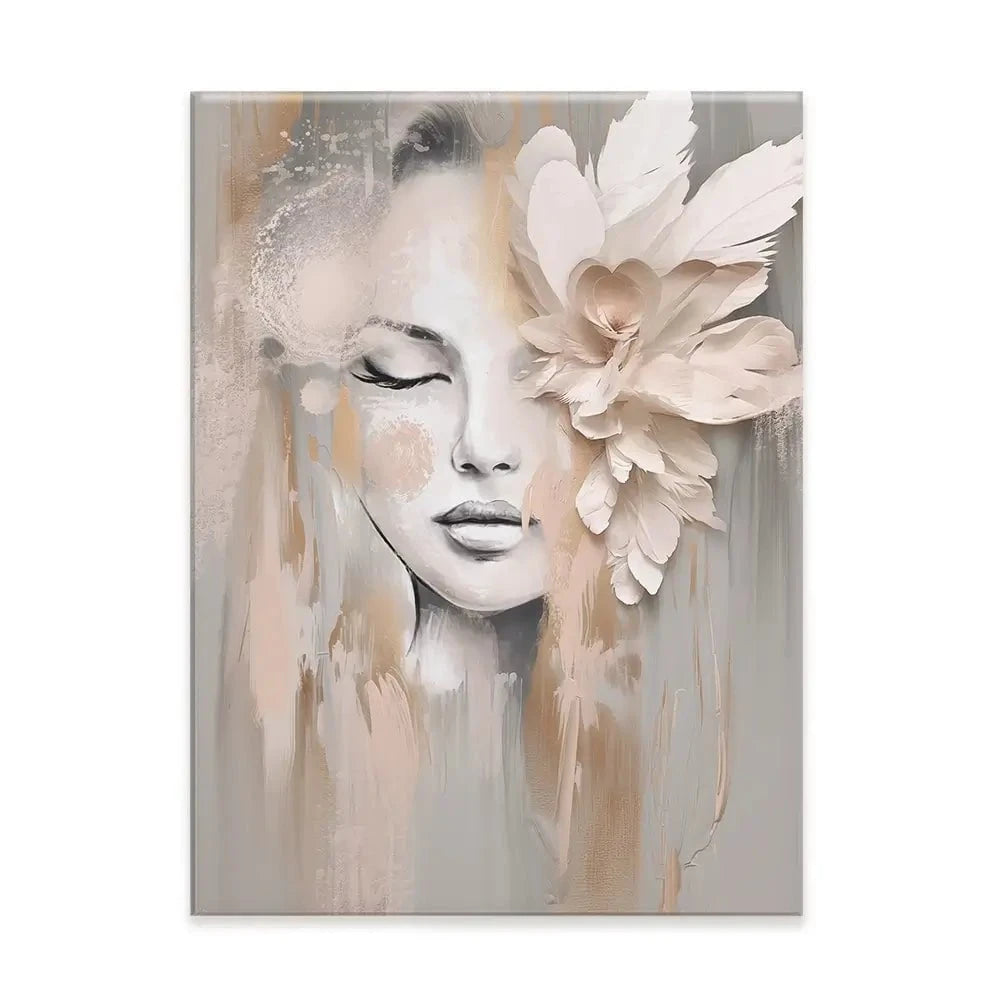 Beige Petals Canvas Print Beige Petals Canvas Print wall art product Isabella Karolewicz