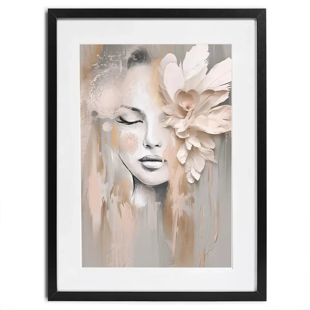 Beige Petals Framed Art Print Beige Petals Framed Art Print wall art product Isabella Karolewicz