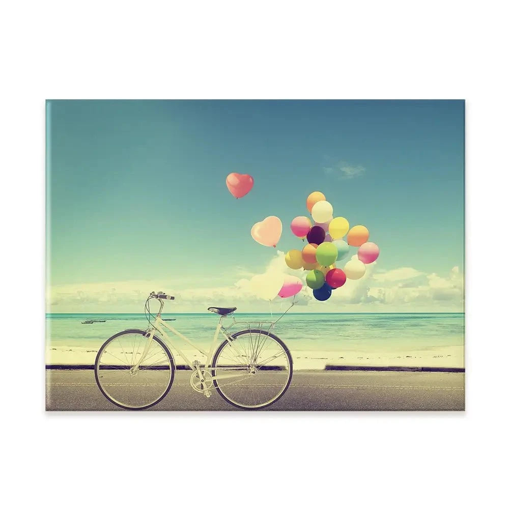 Bicycle And Balloons Canvas Print Bicycle And Balloons Canvas Print wall art product jakkapan / Shutterstock