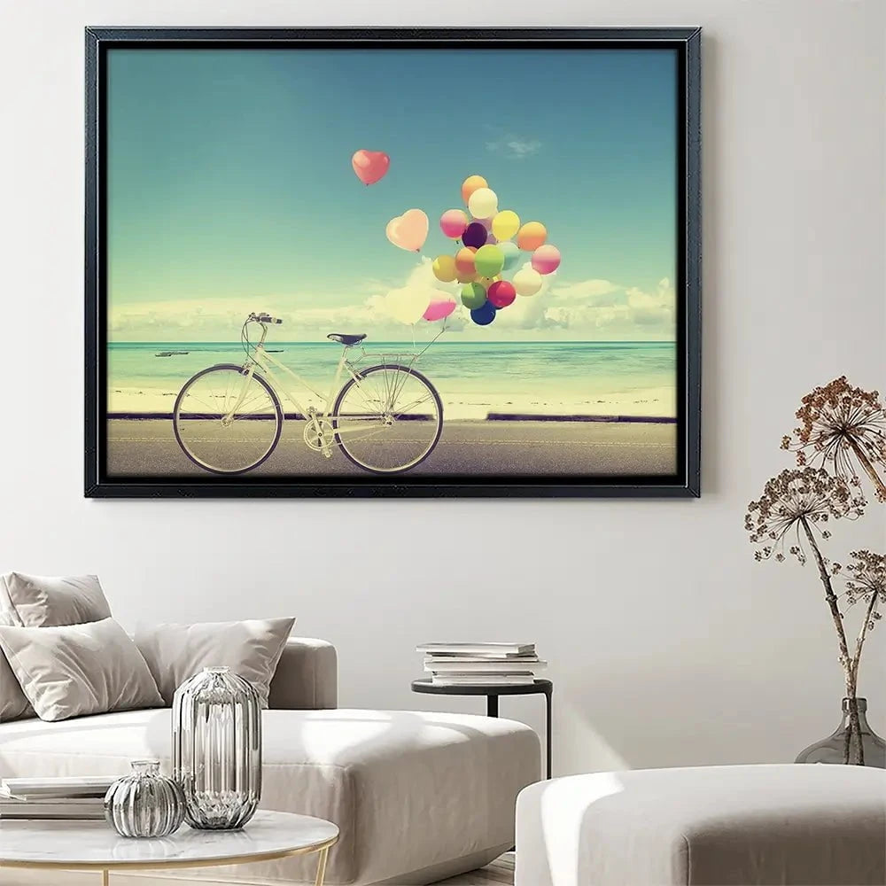 Bicycle And Balloons Canvas Print Bicycle And Balloons Canvas Print wall art product jakkapan / Shutterstock