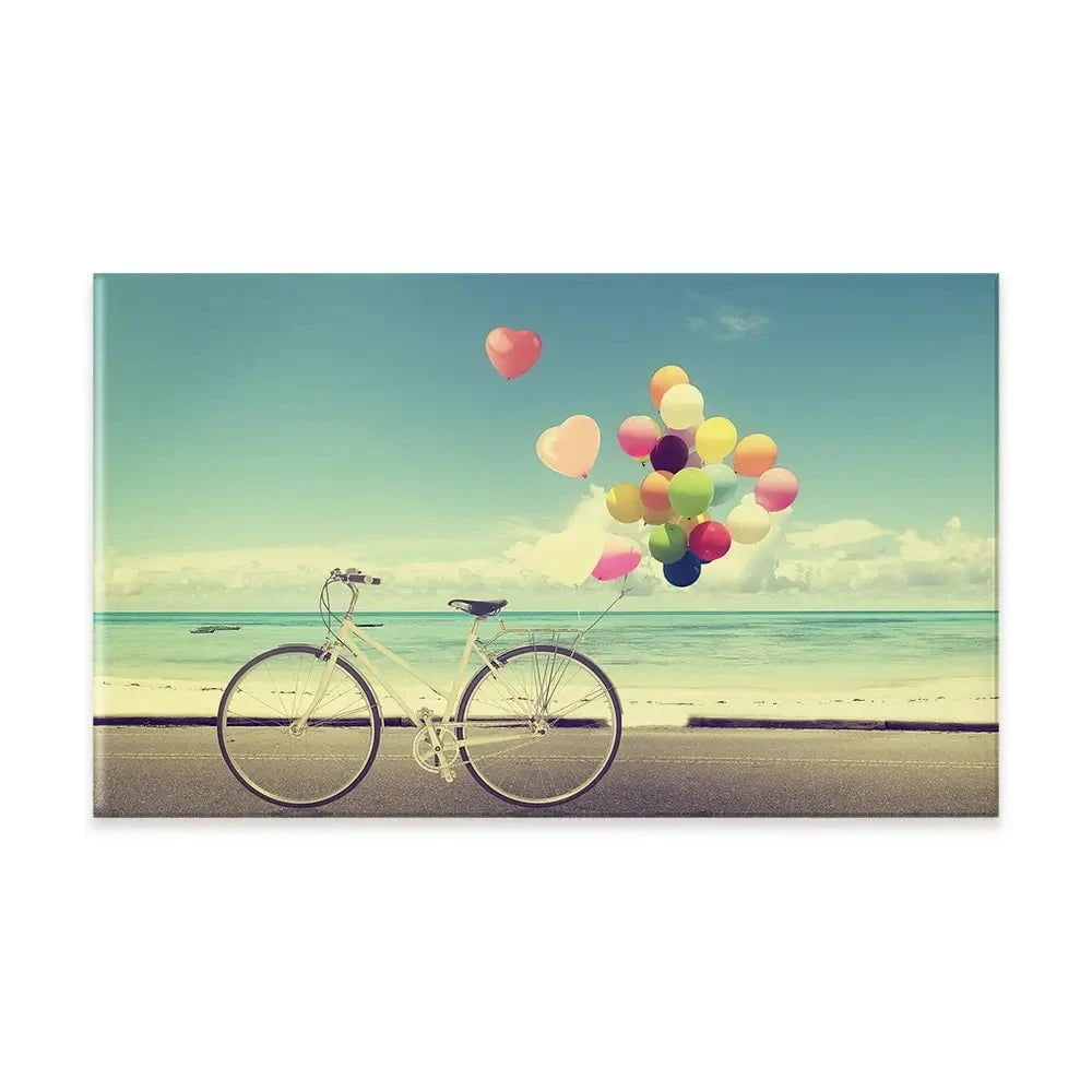 Bicycle And Balloons Canvas Print Bicycle And Balloons Canvas Print wall art product jakkapan / Shutterstock