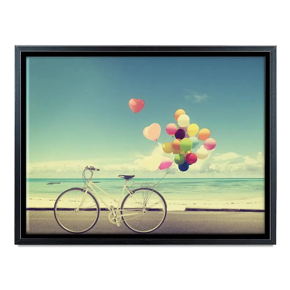 Bicycle And Balloons Canvas Print Bicycle And Balloons Canvas Print wall art product jakkapan / Shutterstock