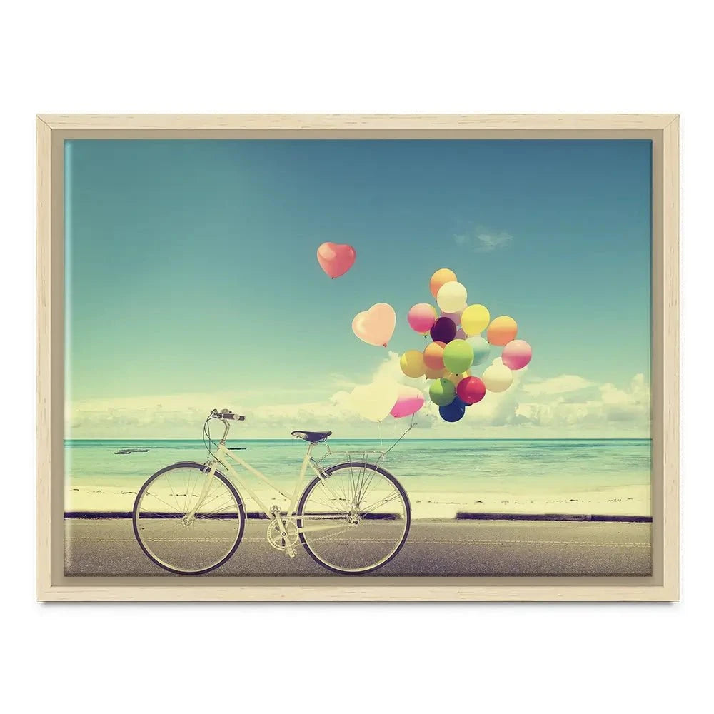 Bicycle And Balloons Canvas Print Bicycle And Balloons Canvas Print wall art product jakkapan / Shutterstock