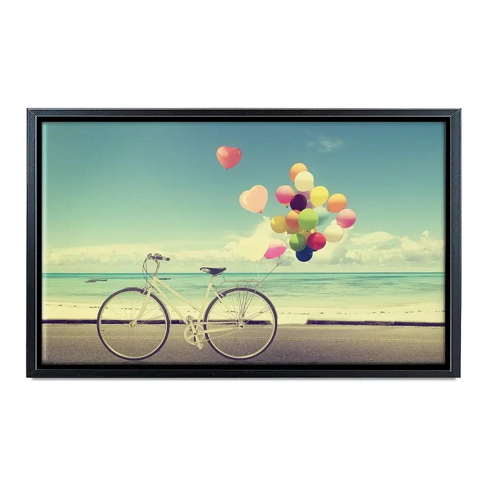 Bicycle And Balloons Canvas Print Bicycle And Balloons Canvas Print wall art product jakkapan / Shutterstock