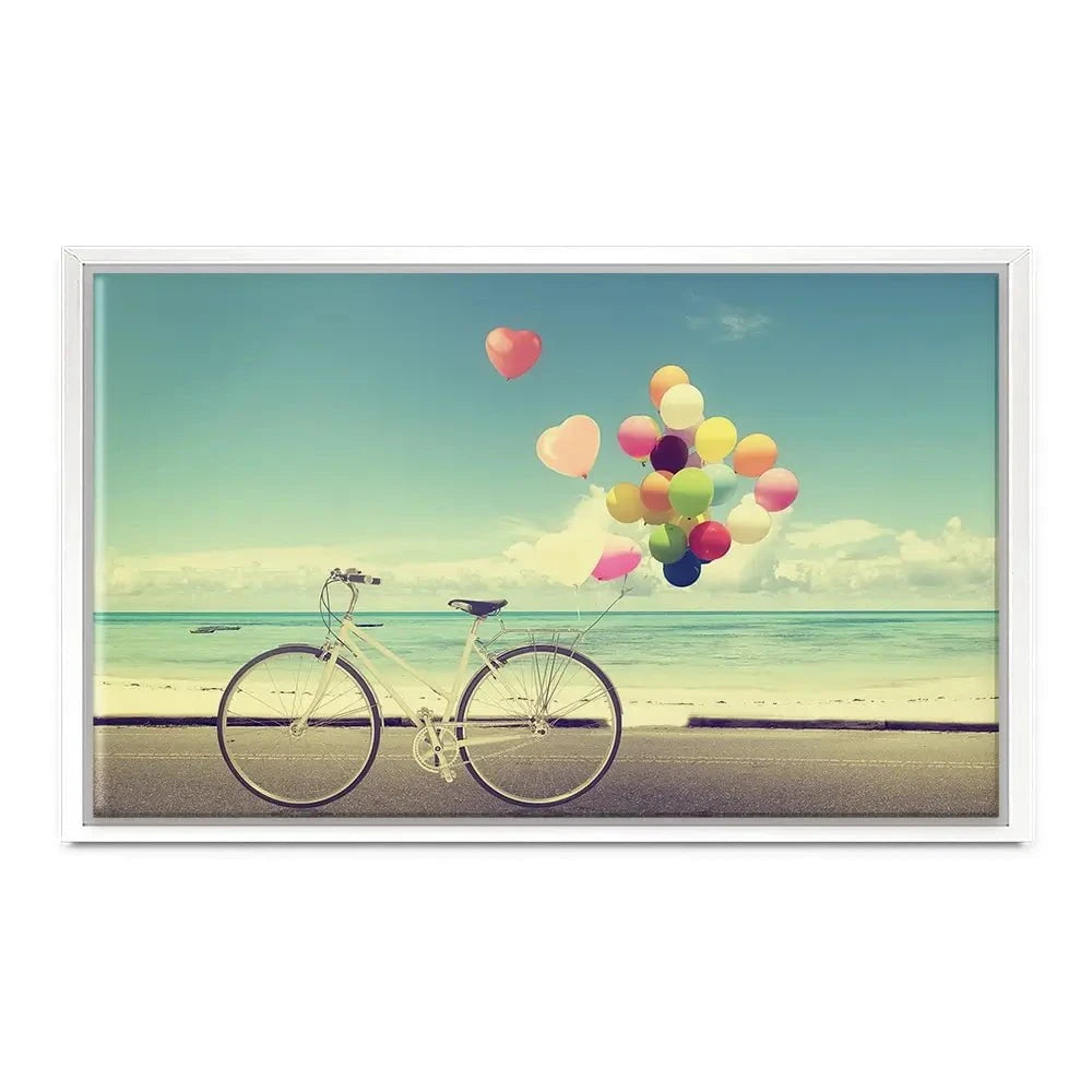 Bicycle And Balloons Canvas Print Bicycle And Balloons Canvas Print wall art product jakkapan / Shutterstock