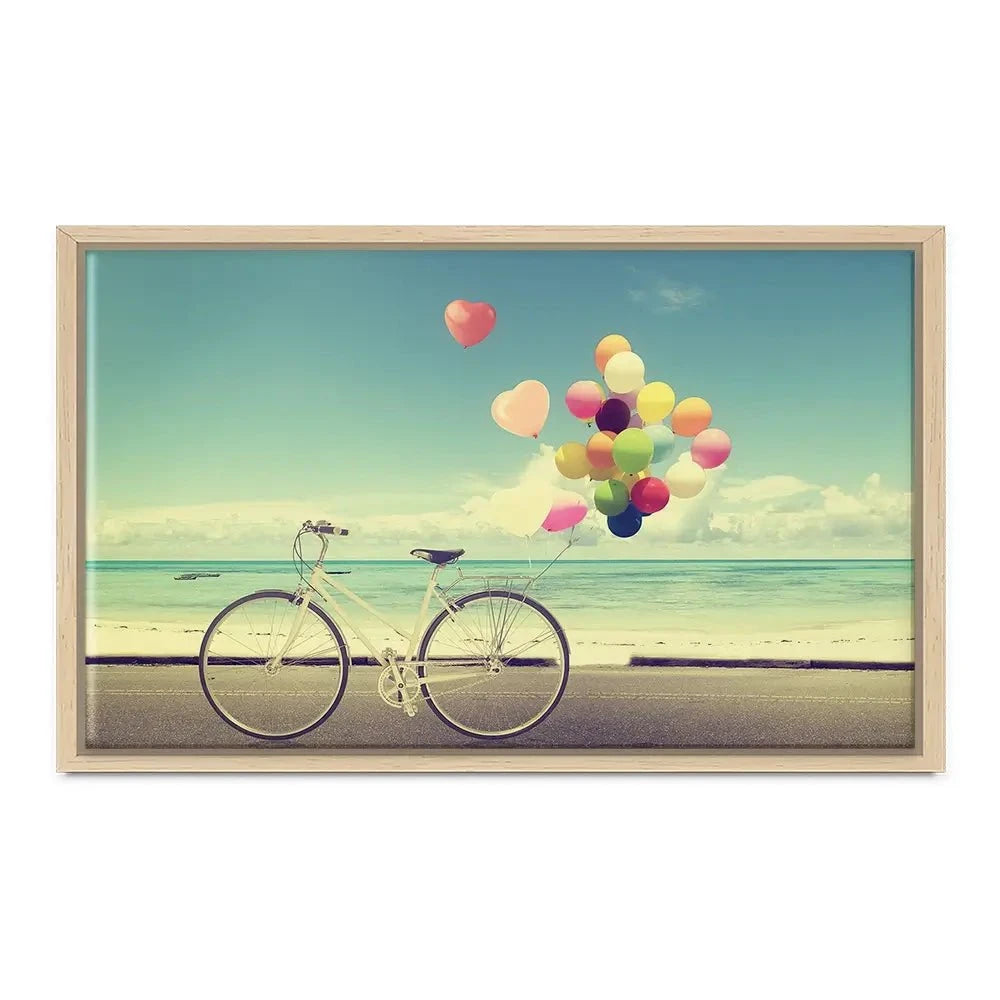 Bicycle And Balloons Canvas Print Bicycle And Balloons Canvas Print wall art product jakkapan / Shutterstock