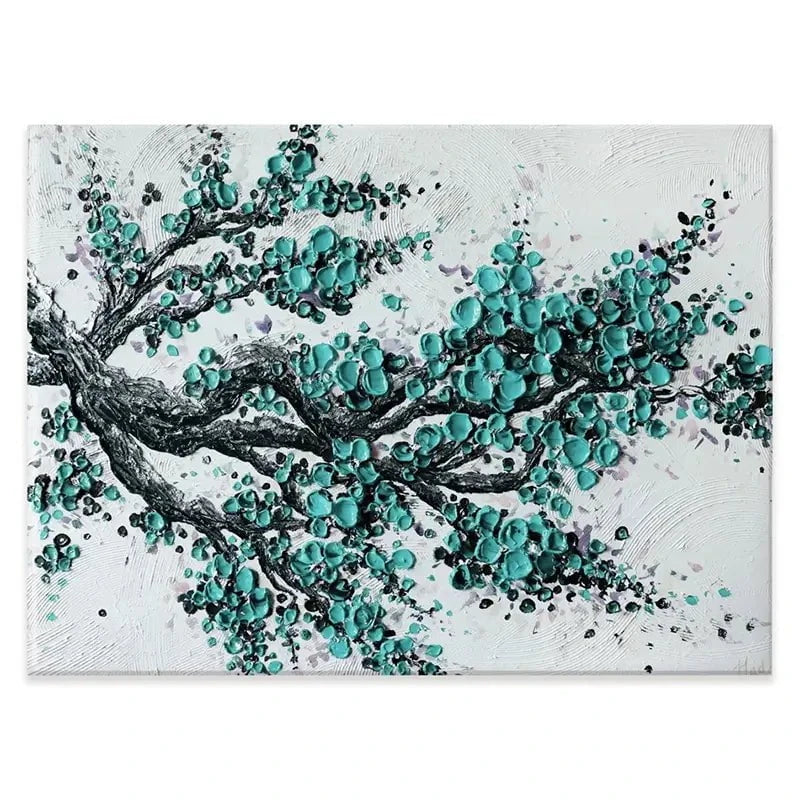 Big Bloom Turquoise Canvas Print Big Bloom Turquoise Canvas Print wall art product Nada Khatib