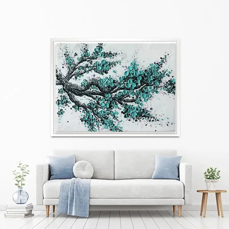 Big Bloom Turquoise Canvas Print Big Bloom Turquoise Canvas Print wall art product Nada Khatib