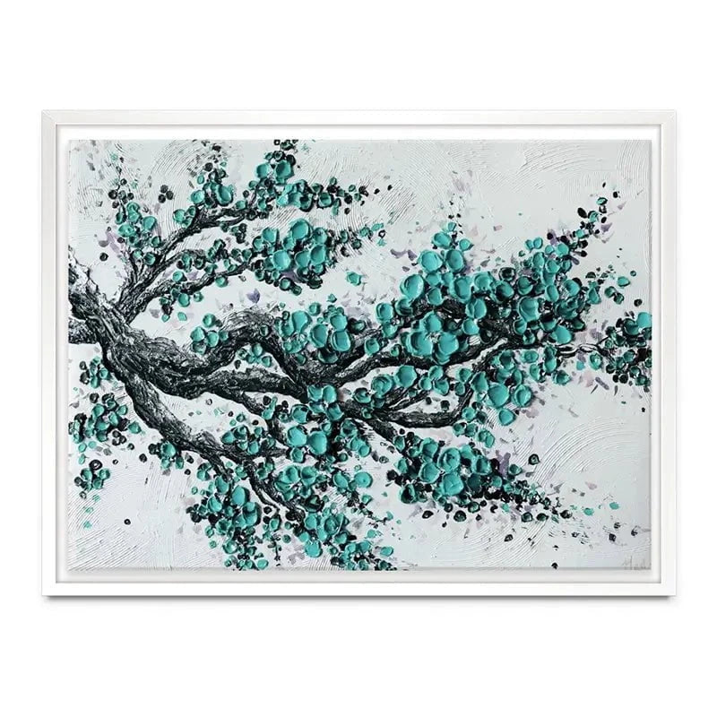 Big Bloom Turquoise Canvas Print Big Bloom Turquoise Canvas Print wall art product Nada Khatib