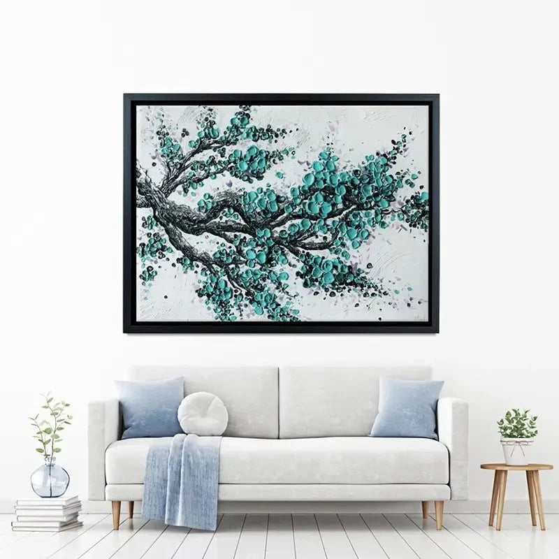 Big Bloom Turquoise Canvas Print Big Bloom Turquoise Canvas Print wall art product Nada Khatib