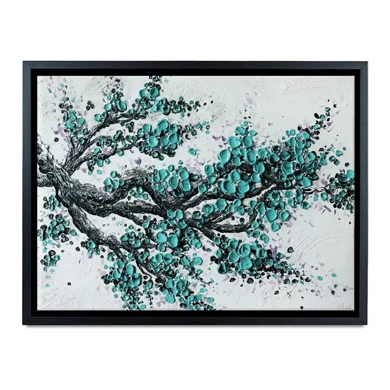 Big Bloom Turquoise Canvas Print Big Bloom Turquoise Canvas Print wall art product Nada Khatib