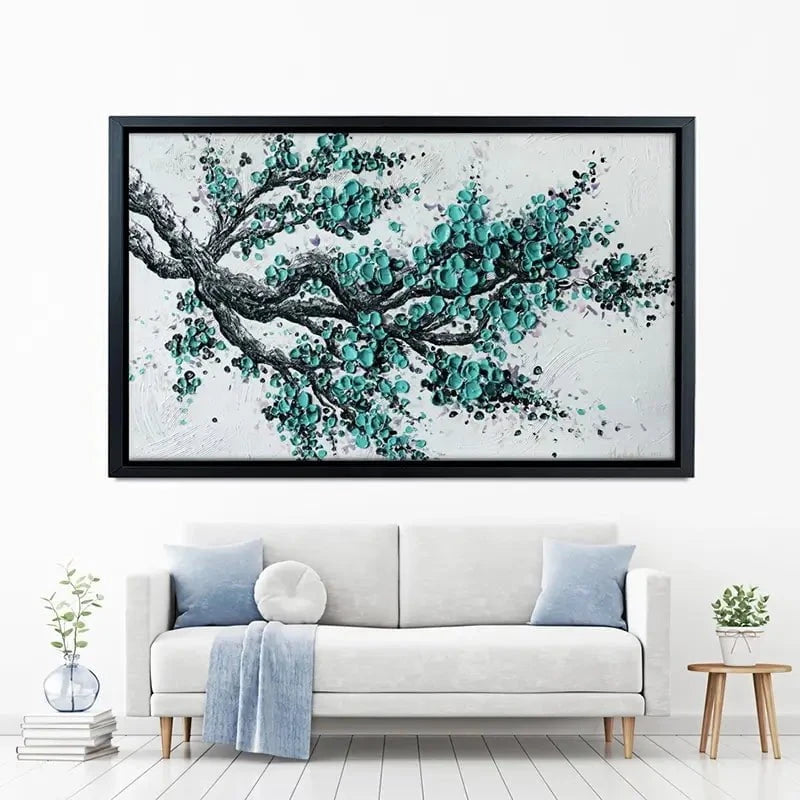 Big Bloom Turquoise Canvas Print Big Bloom Turquoise Canvas Print wall art product Nada Khatib