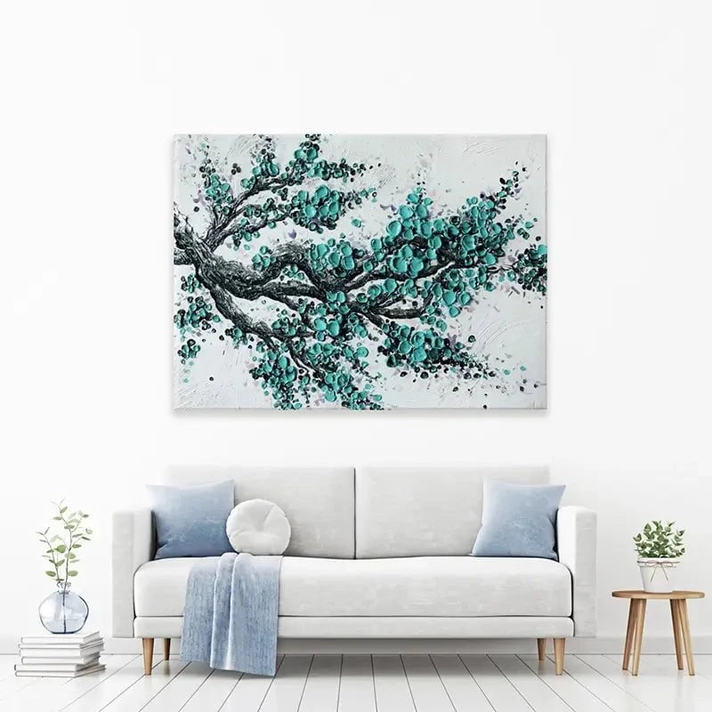 Big Bloom Turquoise Canvas Print Big Bloom Turquoise Canvas Print wall art product Nada Khatib