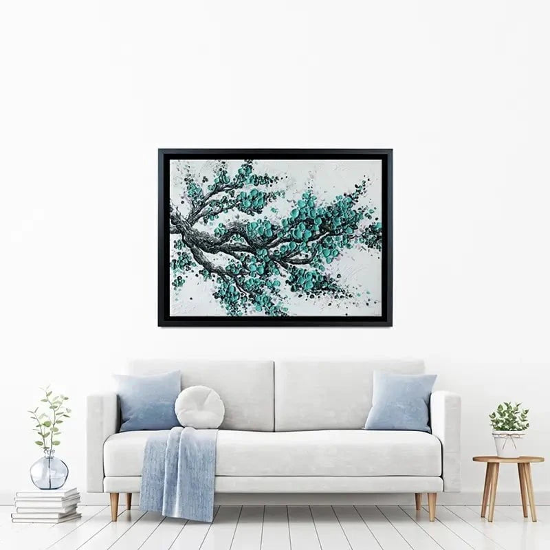 Big Bloom Turquoise Canvas Print Big Bloom Turquoise Canvas Print wall art product Nada Khatib