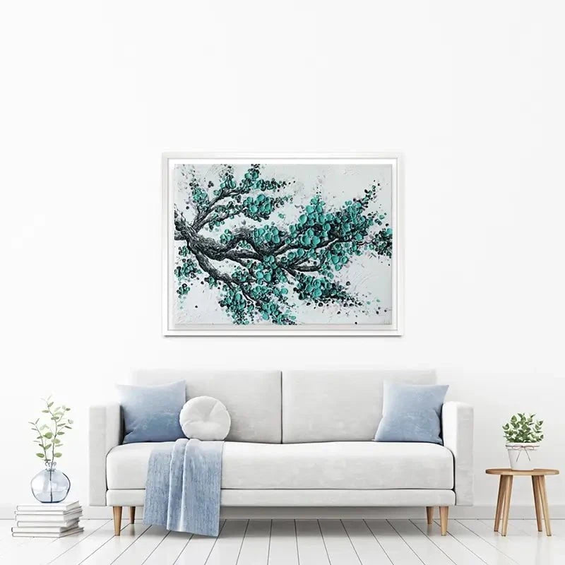 Big Bloom Turquoise Canvas Print Big Bloom Turquoise Canvas Print wall art product Nada Khatib