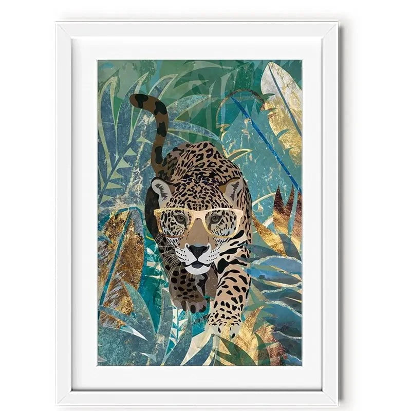 Big Cat Creeping Framed Art Print Big Cat Creeping Framed Art Print wall art product Sarah Manovski