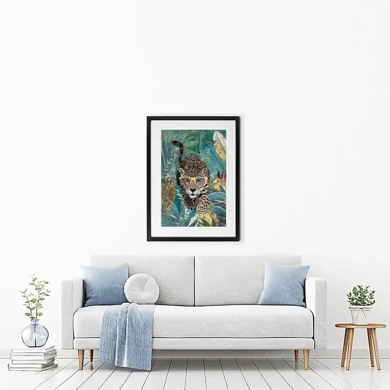 Big Cat Creeping Framed Art Print Big Cat Creeping Framed Art Print wall art product Sarah Manovski