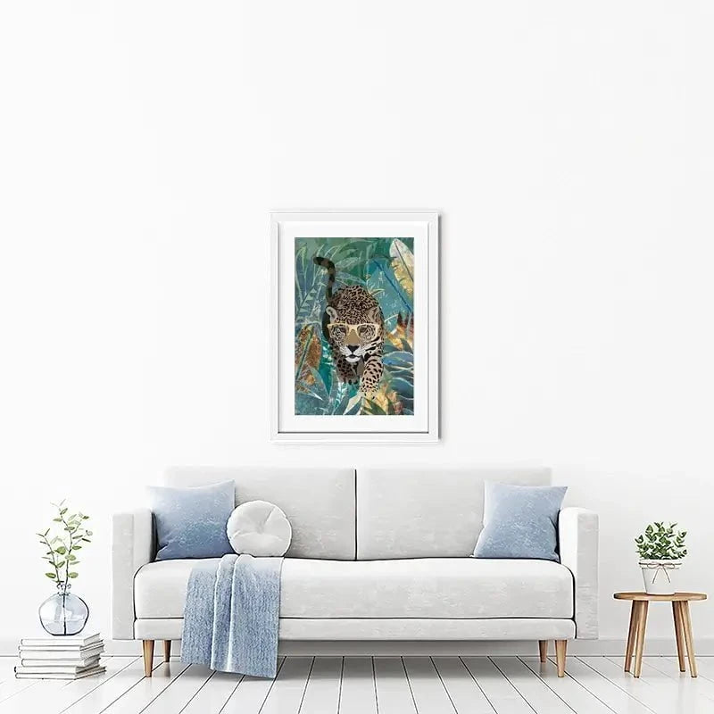 Big Cat Creeping Framed Art Print Big Cat Creeping Framed Art Print wall art product Sarah Manovski