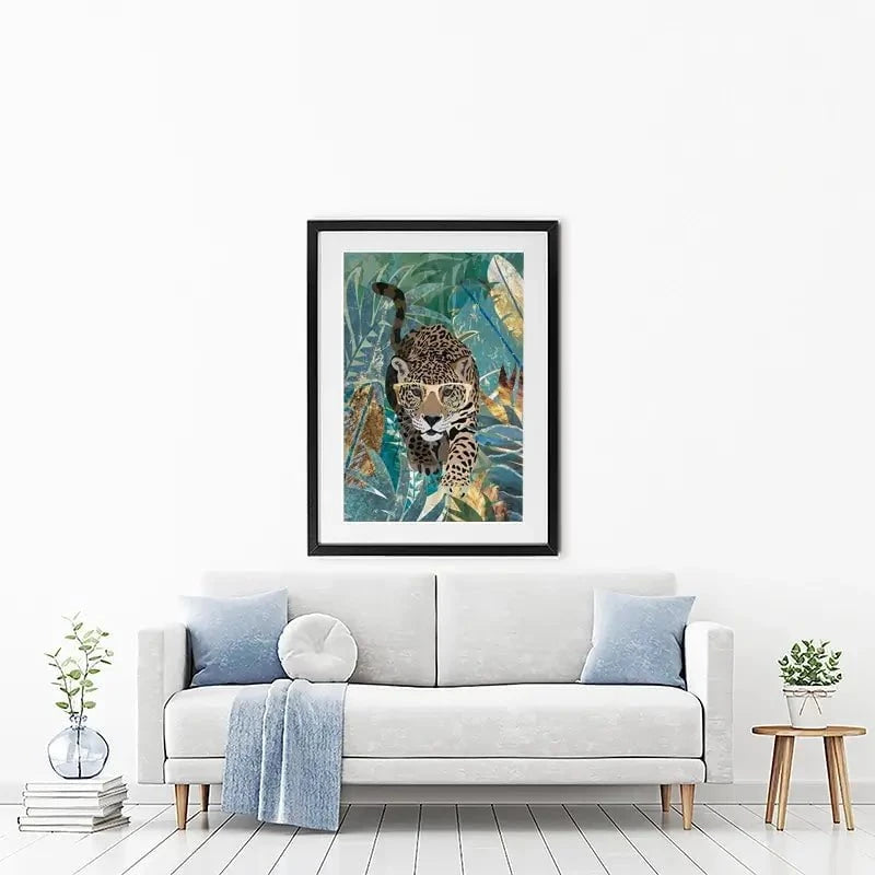 Big Cat Creeping Framed Art Print Big Cat Creeping Framed Art Print wall art product Sarah Manovski