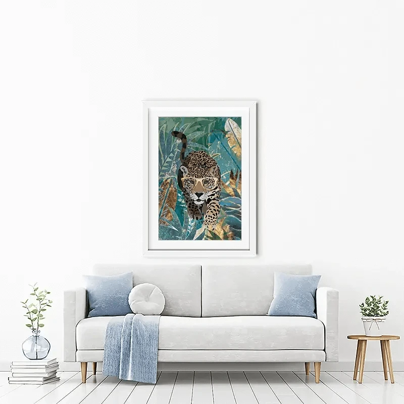 Big Cat Creeping Framed Art Print Big Cat Creeping Framed Art Print wall art product Sarah Manovski