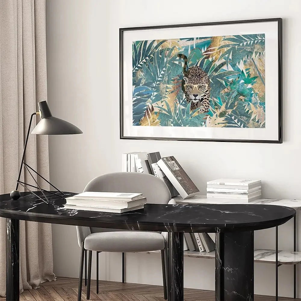 Big Cat Creeping Landscape Framed Art Print Big Cat Creeping Landscape Framed Art Print wall art product Sarah Manovski