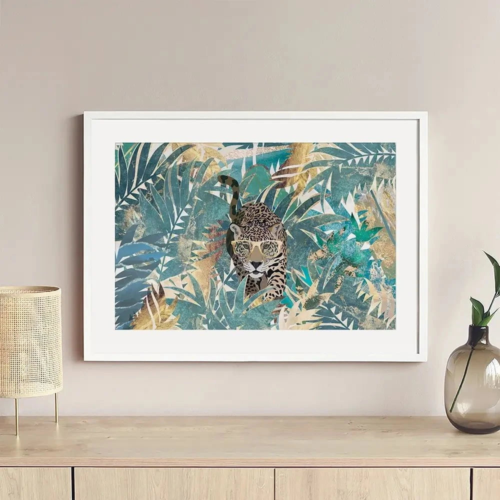 Big Cat Creeping Landscape Framed Art Print Big Cat Creeping Landscape Framed Art Print wall art product Sarah Manovski