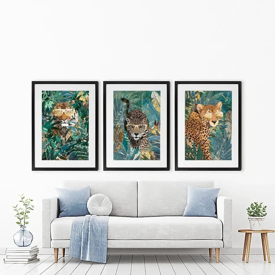 Big Cats Framed Art Print Trio Big Cats Framed Art Print Trio wall art product Sarah Manovski