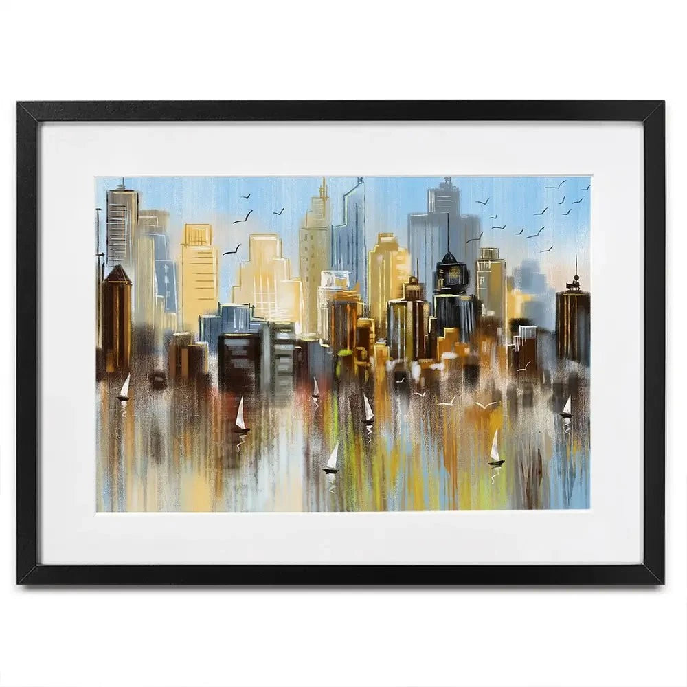 Big City Reflections Framed Art Print Big City Reflections Framed Art Print wall art product Tim Kats / Shutterstock