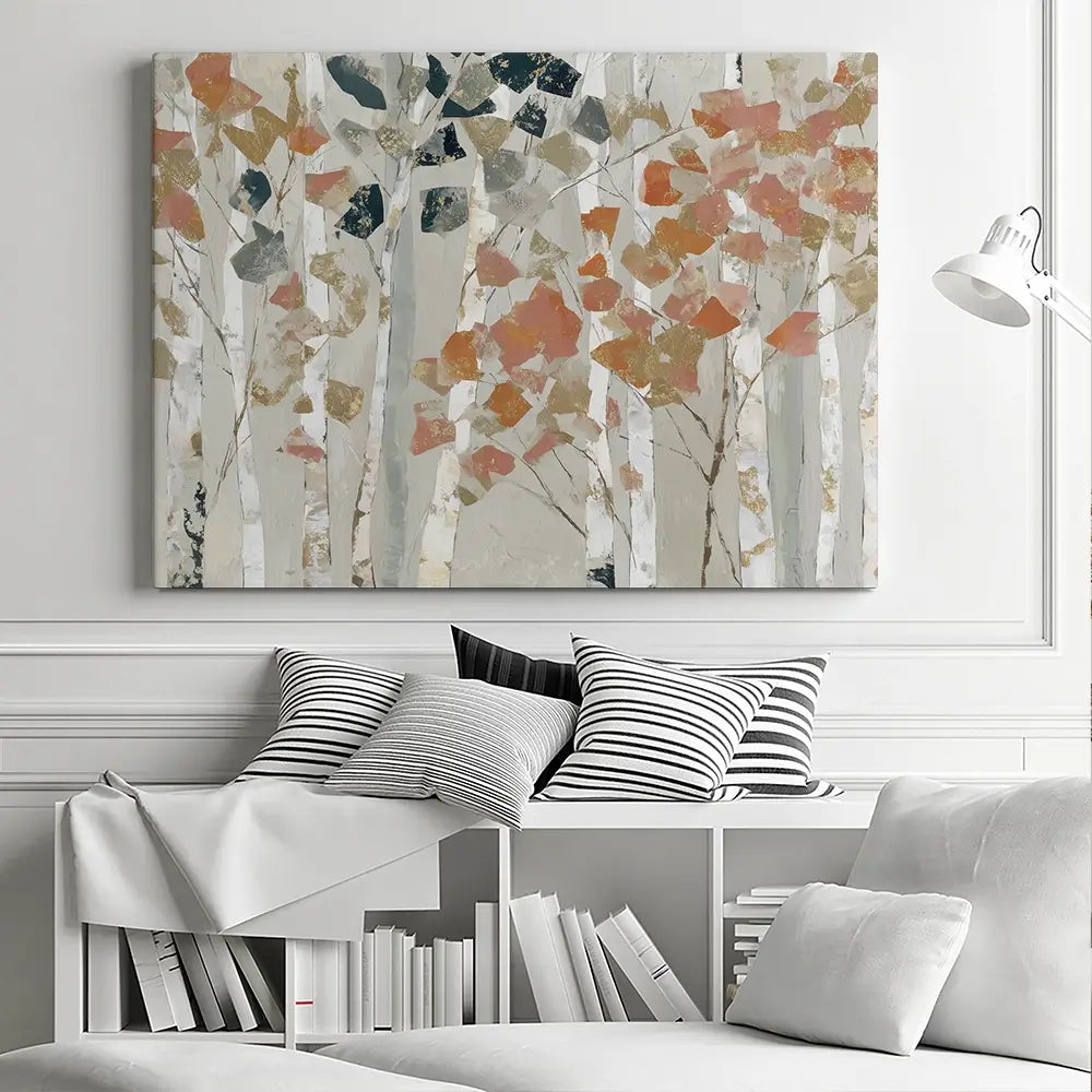 Birch Forest In Autumn Canvas Print Birch Forest In Autumn Canvas Print wall art product Chromatic Storm Studio