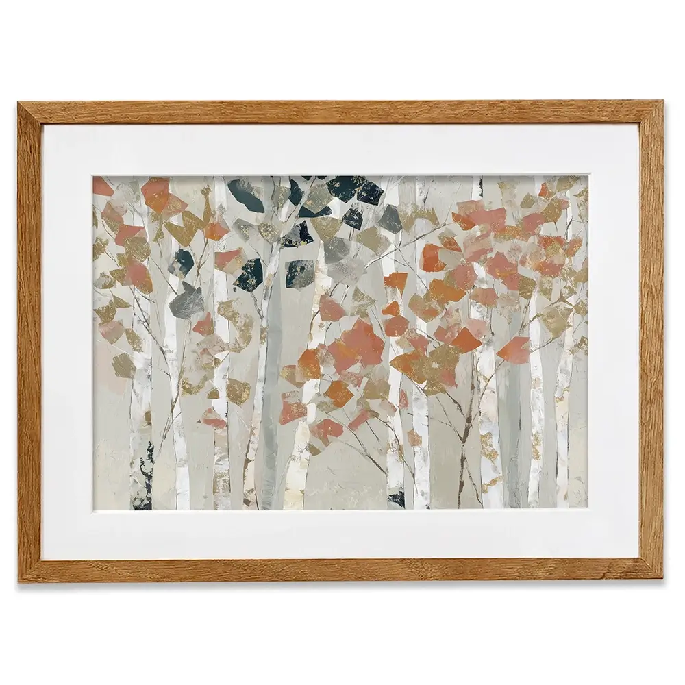 Birch Forest In Autumn Framed Art Print Birch Forest In Autumn Framed Art Print wall art product Chromatic Storm Studio