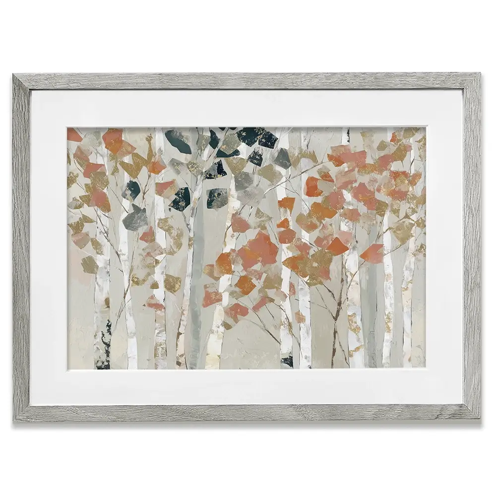 Birch Forest In Autumn Framed Art Print Birch Forest In Autumn Framed Art Print wall art product Chromatic Storm Studio