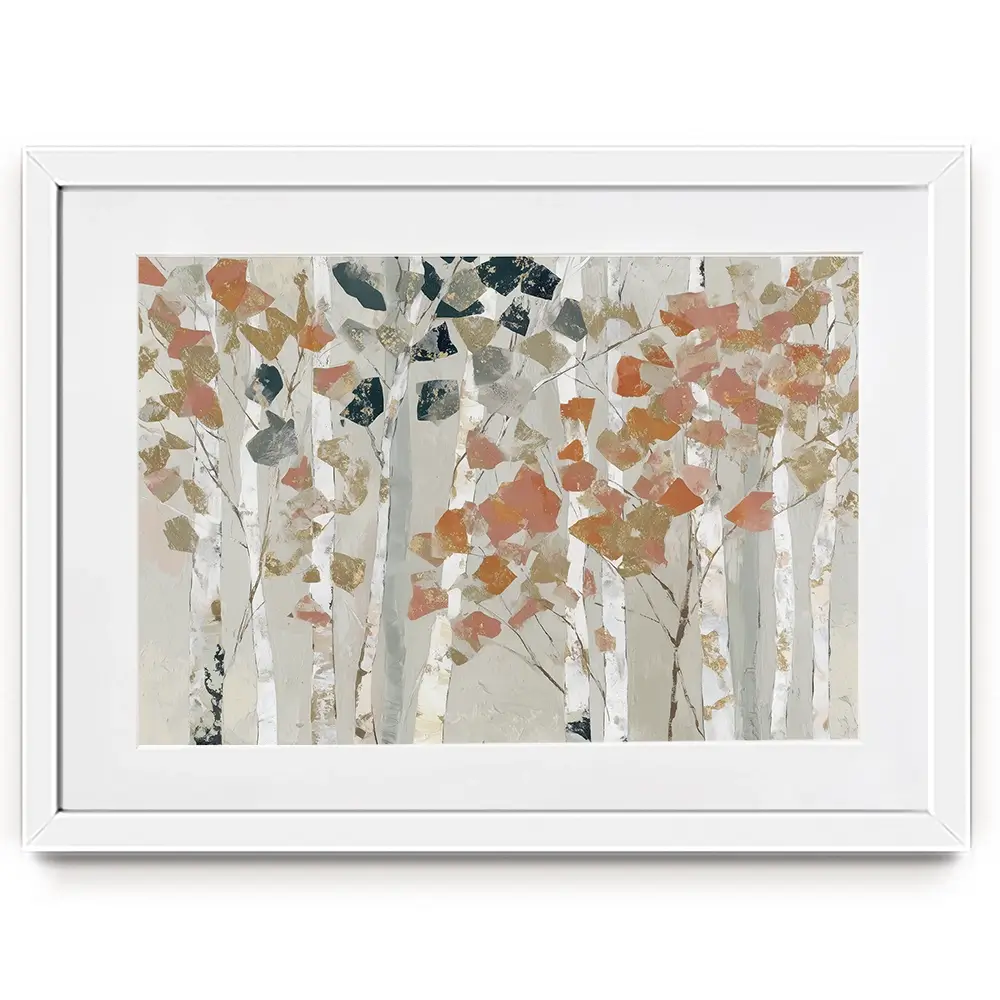Birch Forest In Autumn Framed Art Print Birch Forest In Autumn Framed Art Print wall art product Chromatic Storm Studio