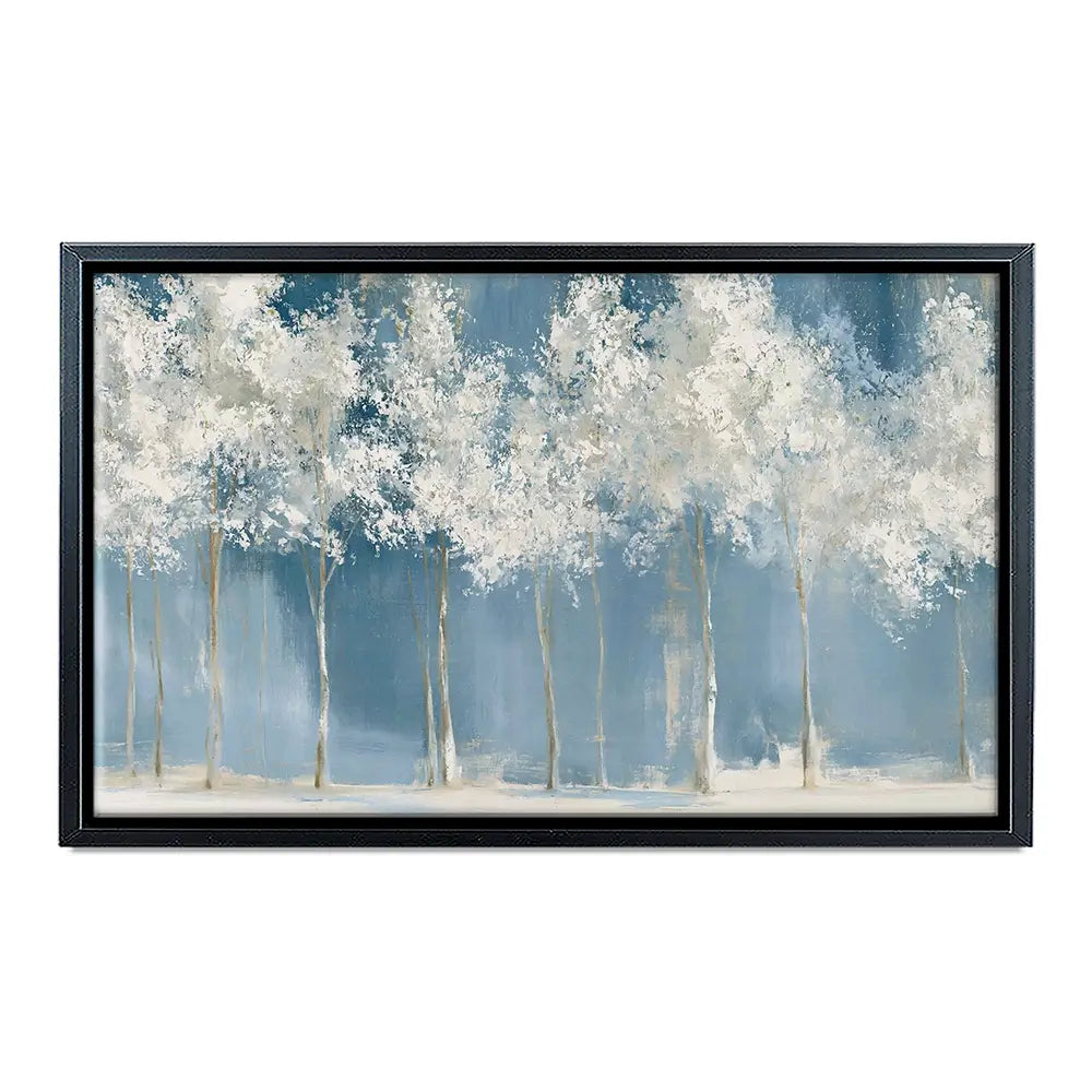 Birch Grove In Frost Canvas Print Birch Grove In Frost Canvas Print wall art product Chromatic Storm Studio