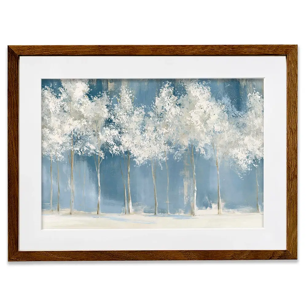 Birch Grove In Frost Framed Art Print Birch Grove In Frost Framed Art Print wall art product Chromatic Storm Studio