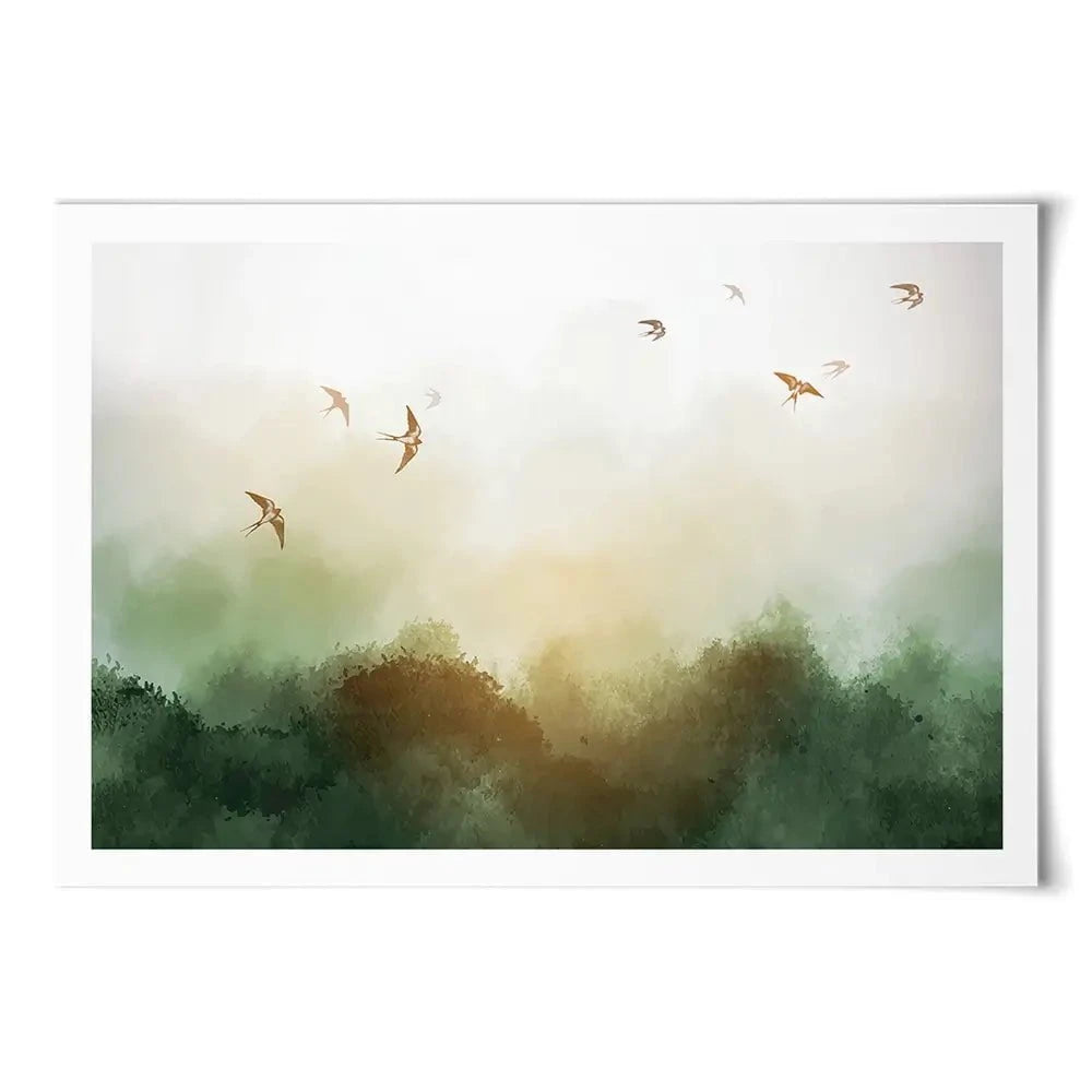 Birds Flying High Art Print Birds Flying High Art Print wall art product Elina Li / Shutterstock