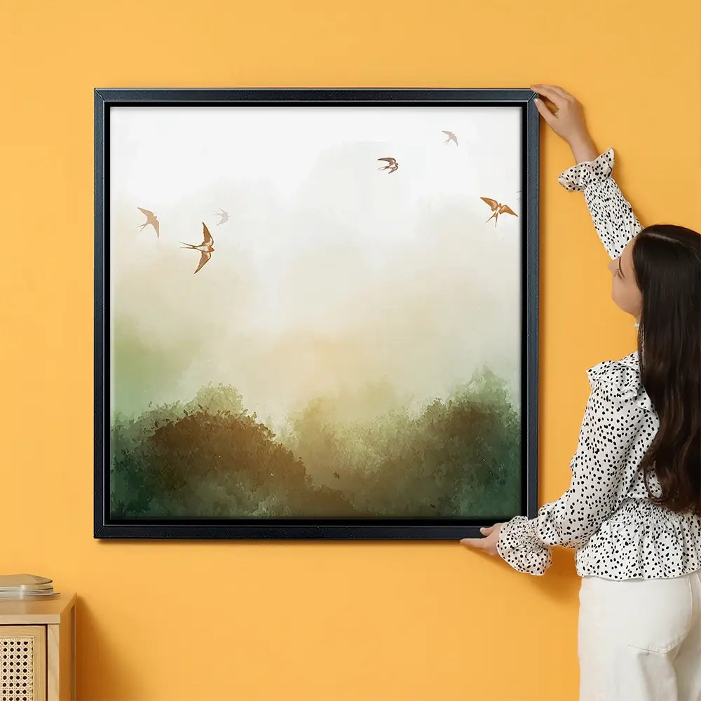 Birds Flying High Oversized Canvas Print Birds Flying High Oversized Canvas Print wall art product Elina Li / Shutterstock