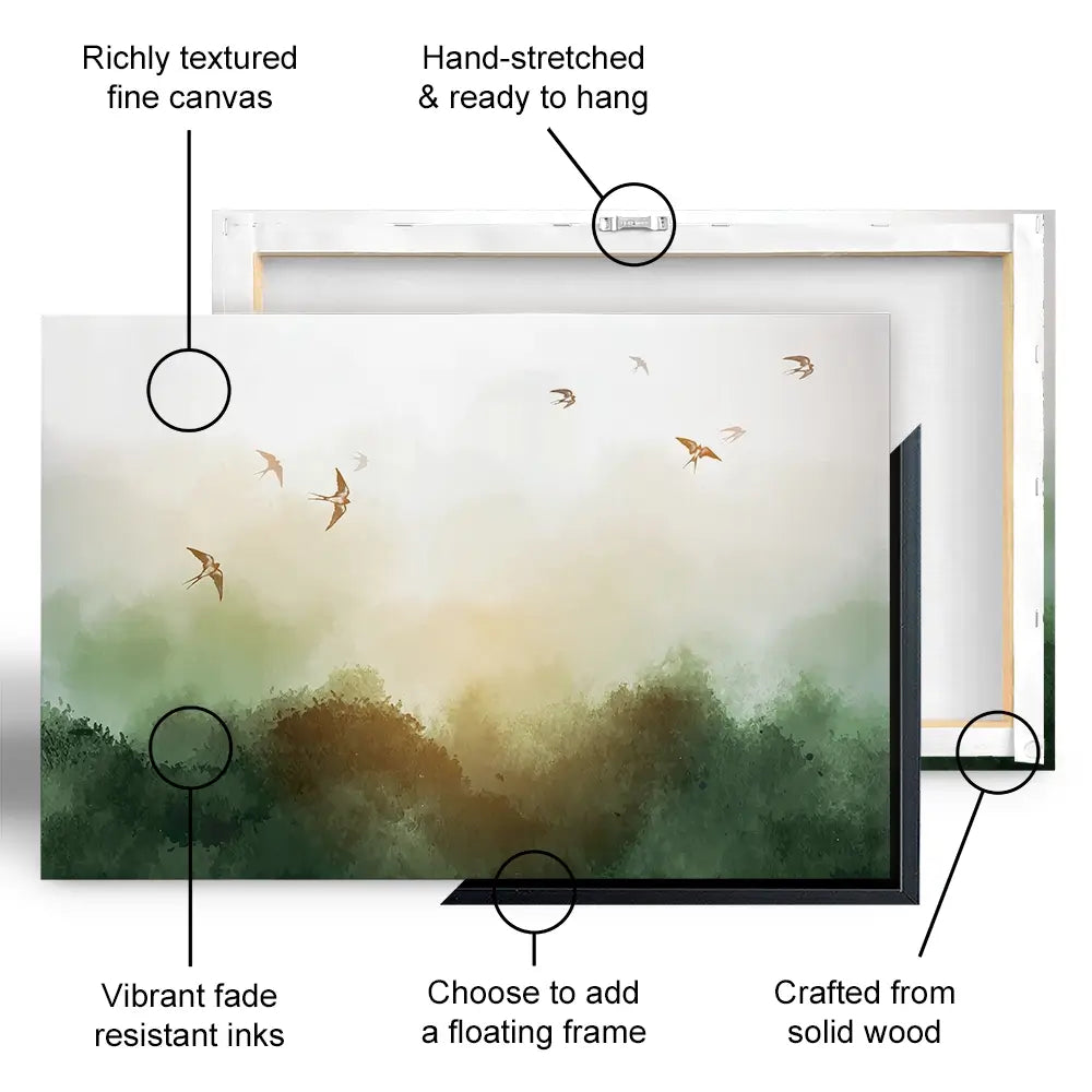Birds Flying High Oversized Canvas Print Birds Flying High Oversized Canvas Print wall art product Elina Li / Shutterstock