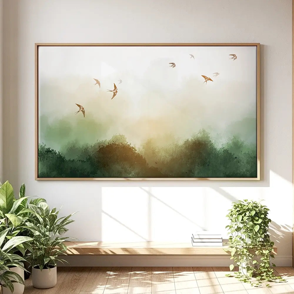 Birds Flying High Oversized Canvas Print Birds Flying High Oversized Canvas Print wall art product Elina Li / Shutterstock
