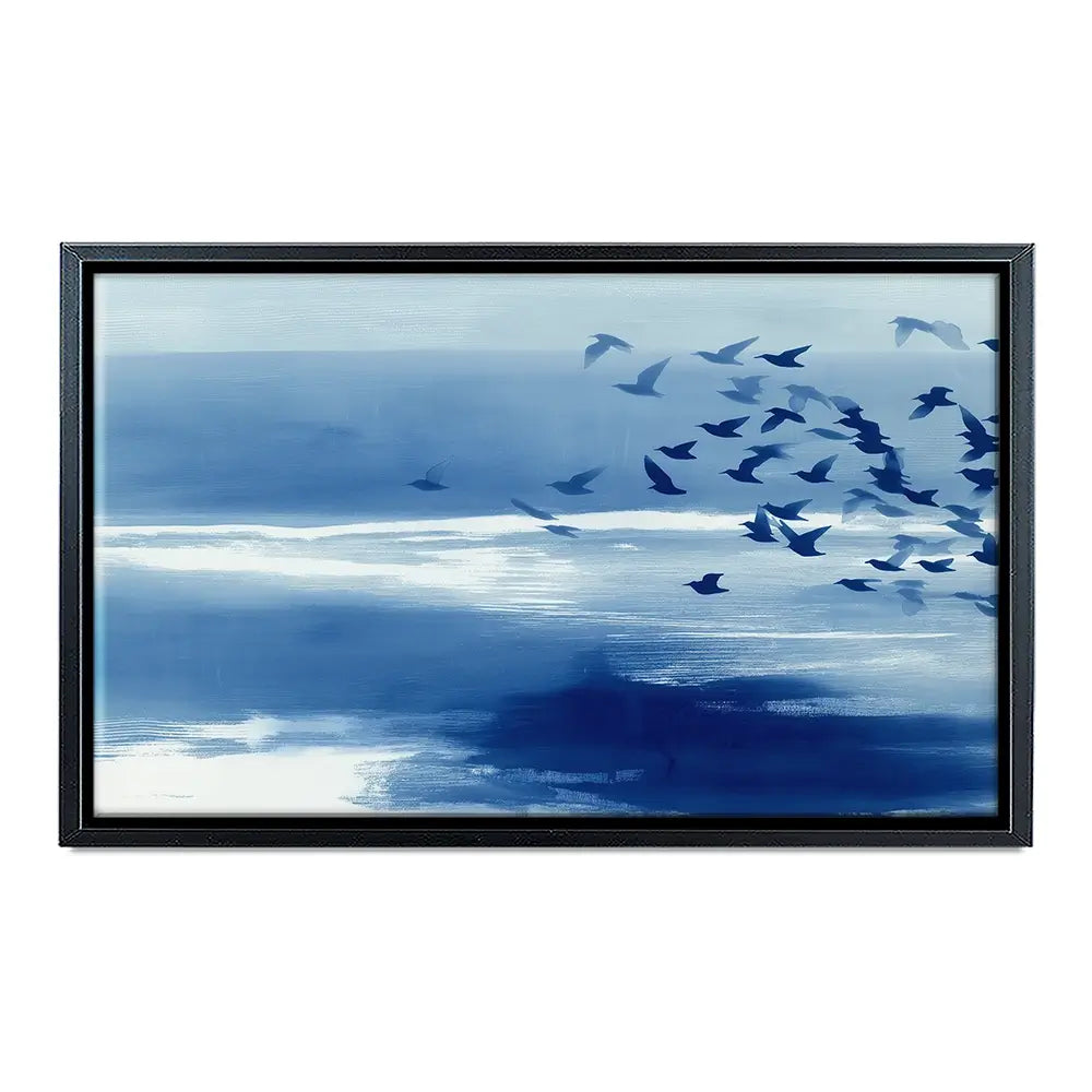 Birds In Blue Wind Canvas Print Birds In Blue Wind Canvas Print wall art product Chromatic Storm Studio