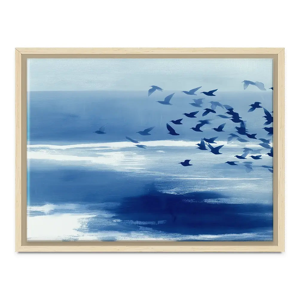 Birds In Blue Wind Canvas Print Birds In Blue Wind Canvas Print wall art product Chromatic Storm Studio