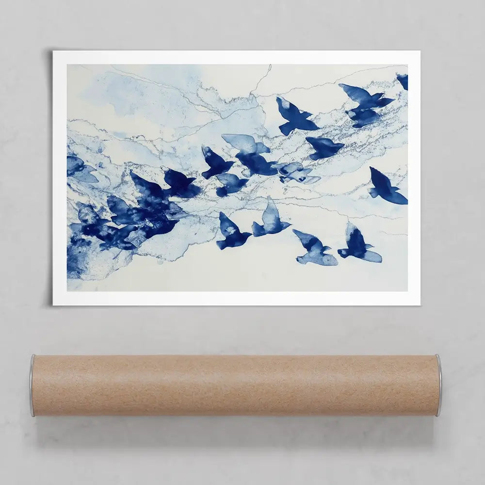Birds In Flight Art Print Birds In Flight Art Print wall art product Chromatic Storm Studio
